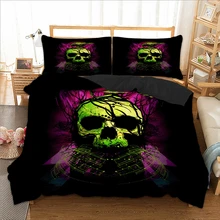 wongsbedding green Skull bird Duvet Cover Bedding Set Twin Full Queen King Size 3PCS wongsbedding green Skull bird Duvet Cover Bedding Set Twin Full Queen King Size 3PCS