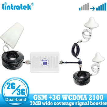 

Lintratek 2G GSM 900 3G 2100 Cellular Signal booster amplifier WCDMA UMTS 2100 mobile phone signal Repeater 2G 3G antenna cable