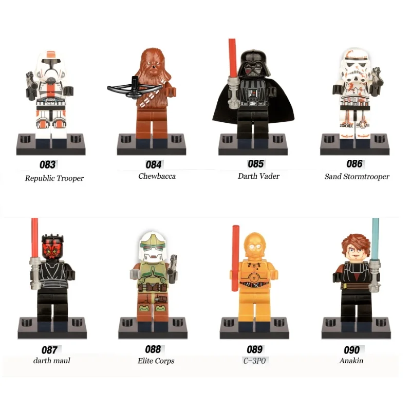 

Building Blocks Space Wars Single Sale Darth Vader Storm Trooper Clone C3PO Luke Skywalker Bricks Toys for children Gift
