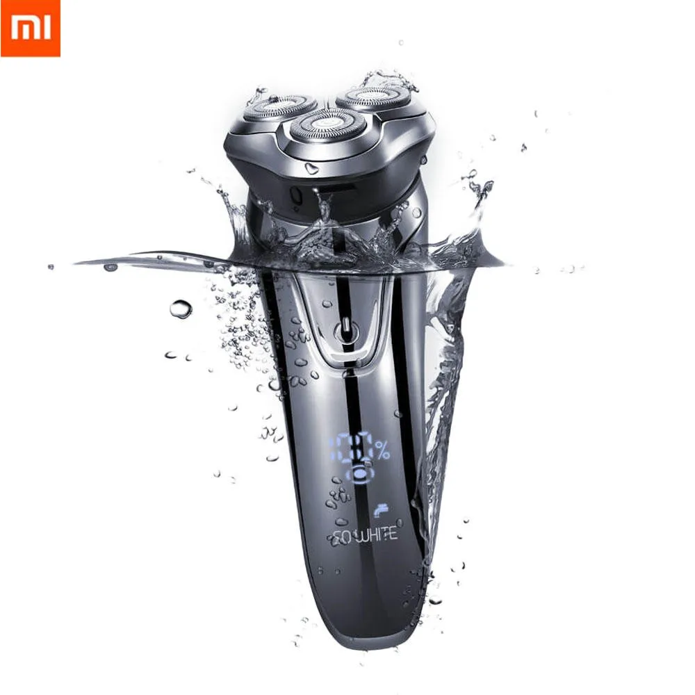 

XIAOMI SO WHITE Men Washable Rechargeable Electric Shaver Wireless 3D Smart Control Razor IPX7 Waterproof Shaving Beard Machine