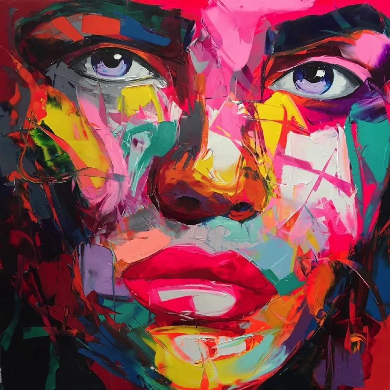 

Francoise Nielly Knife Oil Painting paintings On Canvas Home Decor Figure Wall Pictures Colorful Face Portrait Artworks