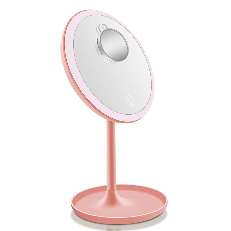 

Press Table Lamp Led Mirror With Light Circular Makeup Mirror Round Shape Rotating Cosmetic Mirror Stand Magnifier Dressing Mi