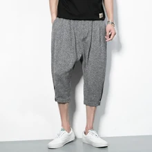 Для мужчин пальто; модная детская одежда летние льняные повседневные штаны-шаровары костюмы