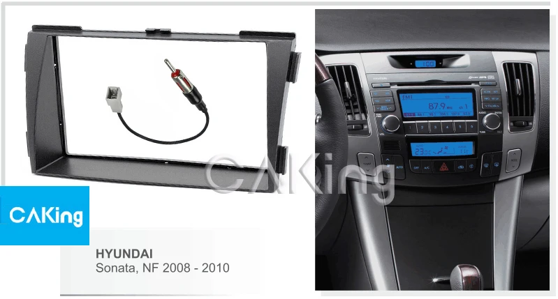 

Double Din Fascia Radio Panel for HYUNDAI Sonata (NF) 2008-2010 Dash Fitting Kit Facia Face Plate Adapter Cover Front Bezel 2Din