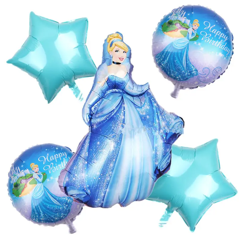 

Free Shipping 5pcs\lots New princess style aluminum balloon set children's holiday party decoration balloon