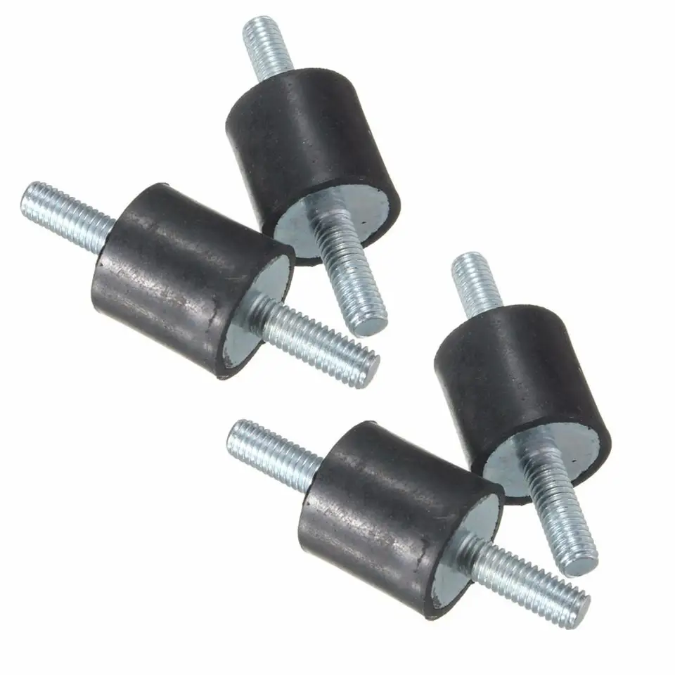4 x RUBBER MOUNTS 25 dia x 20 long male M6 anti vibration exhaust generator