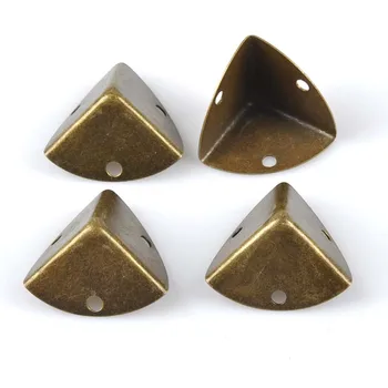 

10Pcs Brown Sector Metal Corner Trilateral Albums Menus Folders Edge Cover Protectors For Decor 26x26x26mm CP1737