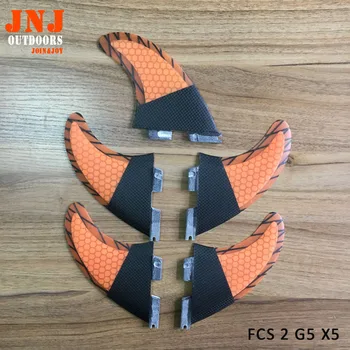 

5PCS FCS II G5 surfboard fins made by carbon fiber and honeycomb