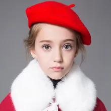 Шерстяной берет, детское осенне-зимнее теплое пальто с капюшоном, детский берет с шапкой, французская шапка, подходит для весны и осени и зимы