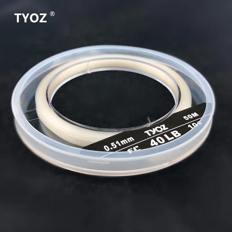 

TYOZ Brand NO.10# 40LB 100% fluorocarbon fishing line Carbon Fiber Leader Line Sea Fishing Line