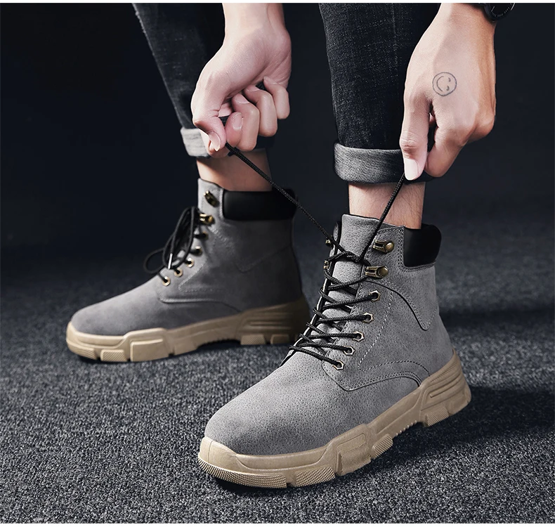 Men's Casual Shoes Motorcycle Boot Winter Tactical Ankle Boots Men Pig Leather Military Boots Men Desert Winter Combat Boot New (9)