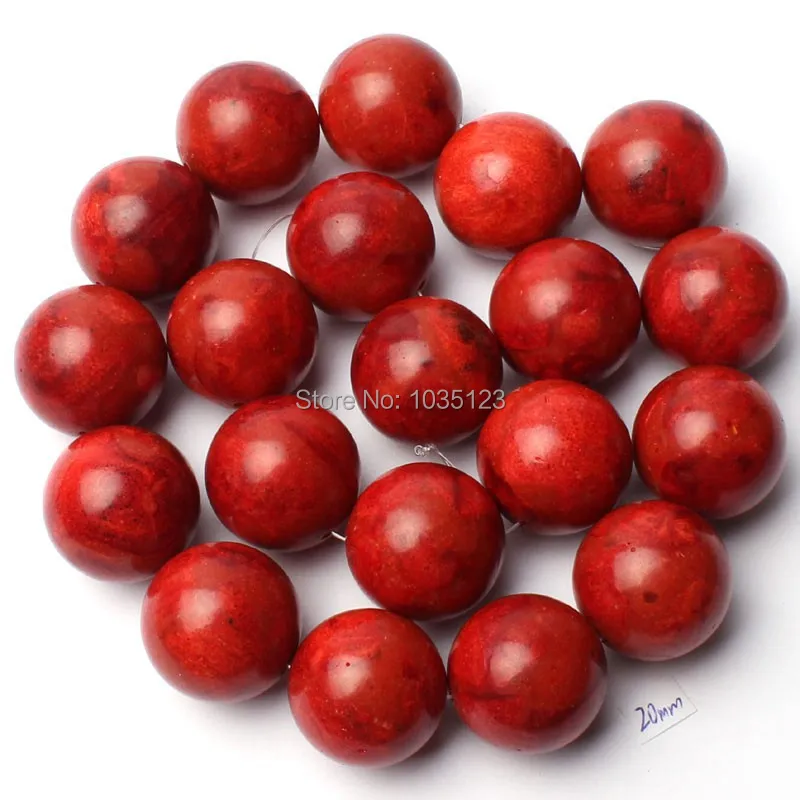 

Free Shipping 20mm Natural Red Sponge Coral Round Shape Gems Loose Beads Strand 15" DIY Creative Jewellery Making w1915