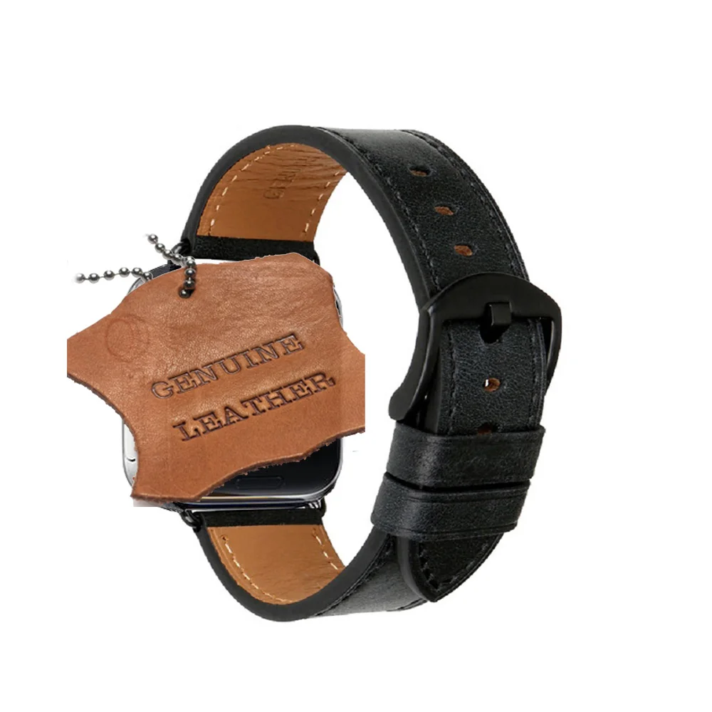 black genuine leathe Smochm IWO 9 1:1 MTK2502 наручные Bluetooth умные беспроводные Часы зарядка Smartwatch 44 мм серия 4 натуральная кожа Reloj inteligente - Цвет: black genuine leathe