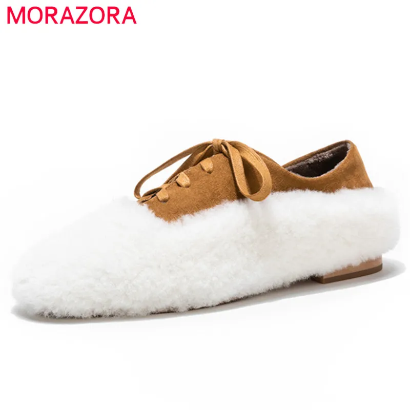 

MORAZORA 2019 brand new fashion style women pumps top quality autumn winter shoes lace up comfortable sweet Single shoes woman