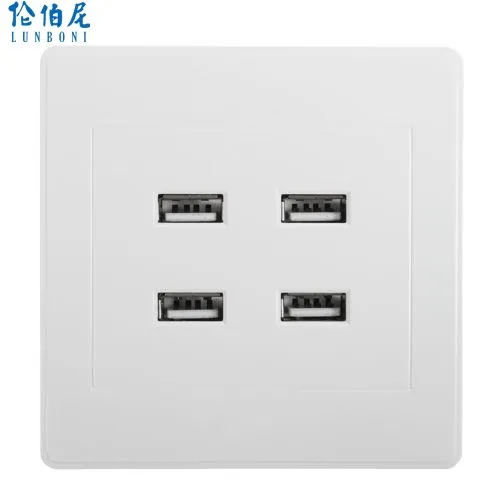 

Home Useful 4 Ports USB Wall Socket Charger 3.1A 220V Home Useful Electrical Panel Adapter Power Outlet For iPhone Samsung HTC