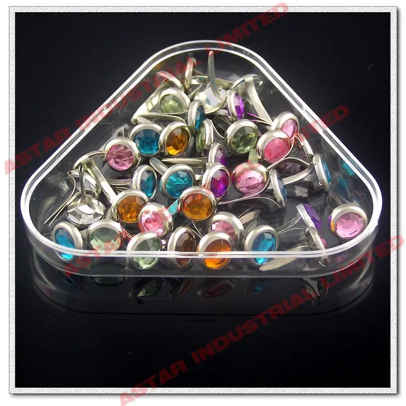 

Free Shipping!50pcs/lot Mixed color Scrapbooking Brads,jewel brad,rhinestone acrylic brad, DIY scrapbook brad, 6mm