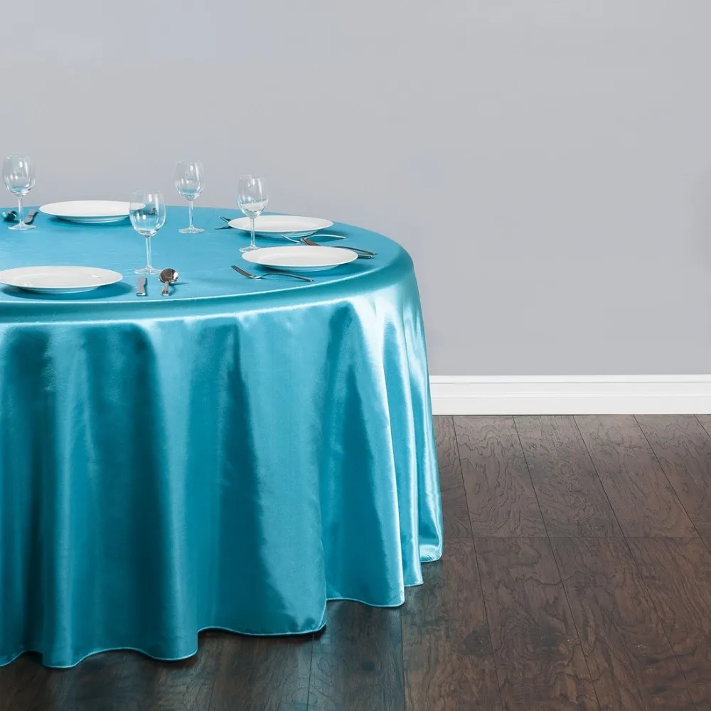 Free Shipping 10pcs Cheap Blue 70''/90''/108''/120''/132'' Round Satin