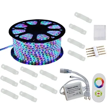 

WorldStar High Bright 20M 220V RGB Led strip Strip 5050 with power Plug And Remote Controller 60leds/m Waterproof led light
