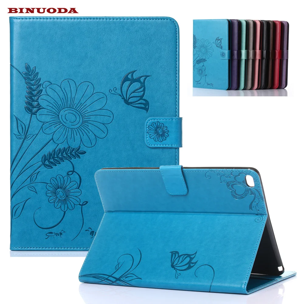 

For Apple iPad Air 2 Case Elegant Butterfly Flower Embossed Design PU Leather Stand Tablet Case Smart Cover for iPad Air2 iPad6