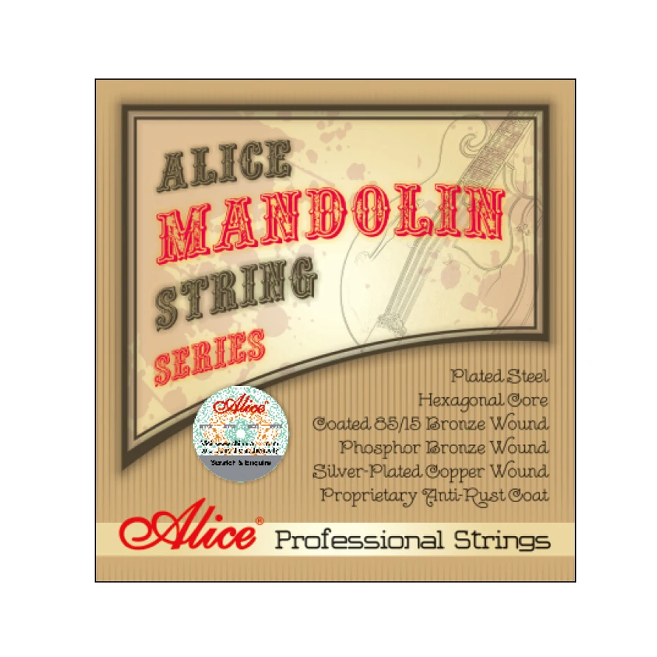 Alice AM06 Струны для мандолины Set .010 .034 покрытие 85/15 бронзовая обмотанная стальная 4