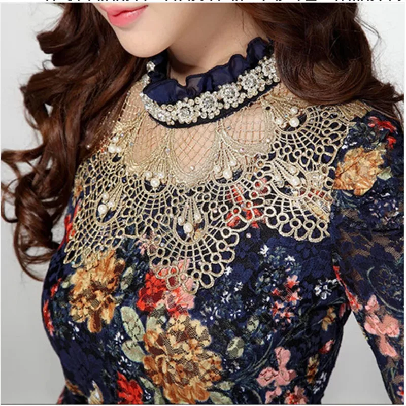 font b 2017 b font Autumn Women s Lace Shirt font b Female b font