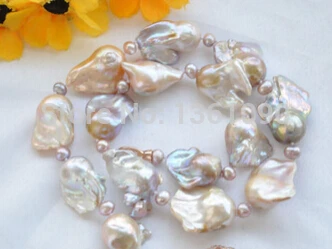 

bjc 000593 PINK LAVENDER BAROQUE KESHI REBORN PEARL NECKLACE (C0309)