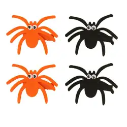 4 шт. Хэллоуин паук дизайн зажим для волос заколка шпилька аксессуары для волос (черный и оранжевый)