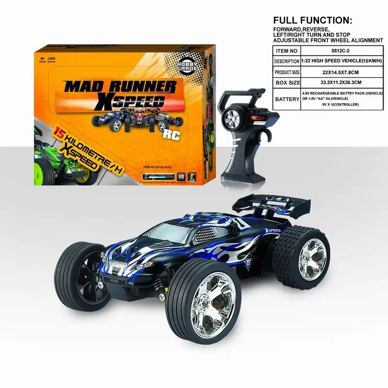 

High Speed Rc Car 1:22 15km/h Vehicle 2.4G 4 Channles Remote Control Electric Truck Buggy Off-Road Toys for Children 5512