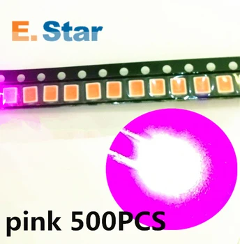 

Hot 500Pcs/lot 2835 Pink SMD LED 0.2W high bright light emitting diode chip leds 3.5*2.8*0.8 2835 smd led diode Make LED Strip