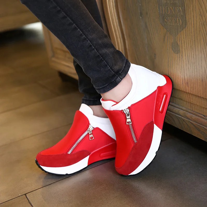 

2018 new style Women Casual Platform Shoes High Heels Shoes Woman Trainers Shoes Wedges Loafers Height Increasing size 35-42