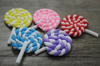 

25pcs/lot 35x26mm mixed colour Lollipops Lollipop Cabochons Cabochons Kawaii diy Decoden
