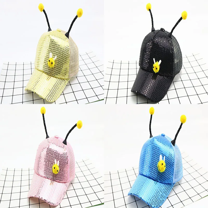 

Creative Cute Style Children Caps With Antenna Baby Boy Baby Girl Lovely Baseball Hat Breathable Outdoor Sunscreen Snapback Hat
