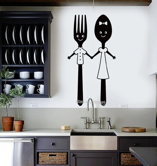 A Indah Vinyl Wall Sticker Sendok Dan Garpu Dapur Restoran Ruang A Indah Vinyl Wall Sticker Sendok Dan Garpu Dapur Restoran Ruang Makan Stiker Dinding Decal Interior