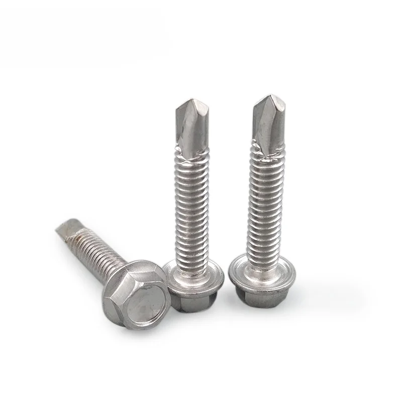 20Pcs M4.2x(13/16/19/25/32/38/50mm L) Stainless steel hexagon flange head screws cross self-tapping drill tail screw bolts | Обустройство