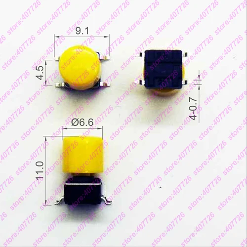 10 шт. 6x6x7.3мм (H = 11 мм с крышкой) 4PIN DIP & SMT мгновенная кнопка Tact Верхняя квадратная