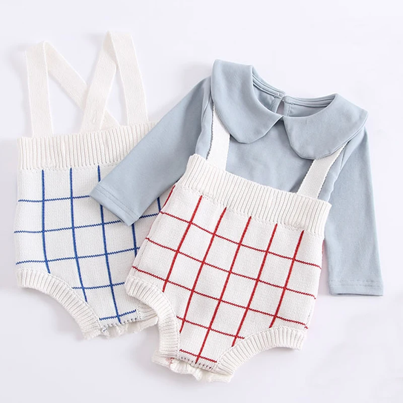 

New 2019 Baby Bodysuit Autumn Winter Suit 1-3Yrs Baby Girl Knitted Sleeveless Clothes Climbing Suit Baby Boy Sleeveless Bodysuit
