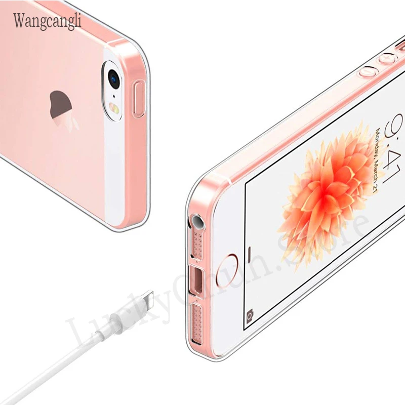 Wangcangli for iphone se case Ultra Thin Soft TPU phone case for iphone se 5s 5 case silicon transparent case for iphone 5s se