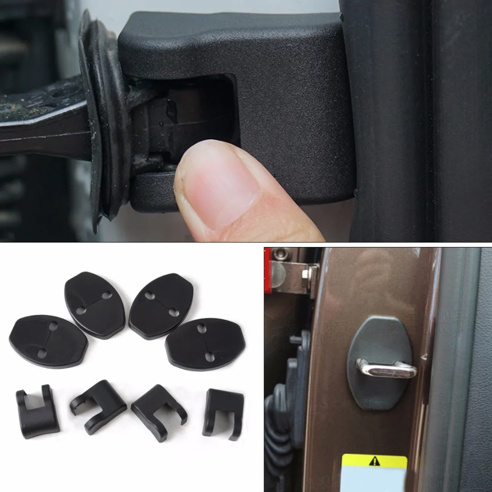 DWCX Car Door Striker Cover Lock Protector + Door Check Arm Protection