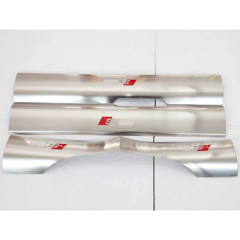 

Car inner door sill plate S line welcome pedal threshold strip sill guard scuff plate stainless steel sticker for 10-15 Audi Q5