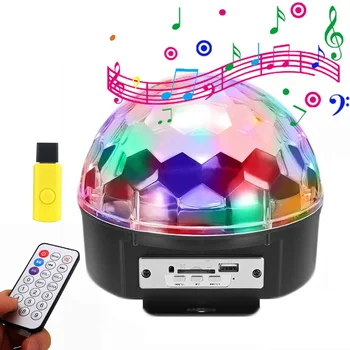

BEIAIDI MP3 LED Stage Lamp For DJ Club Disco Party Voice Control LED Stage Laser Light RGB Xmas Spot Light With USB Disk+Remote