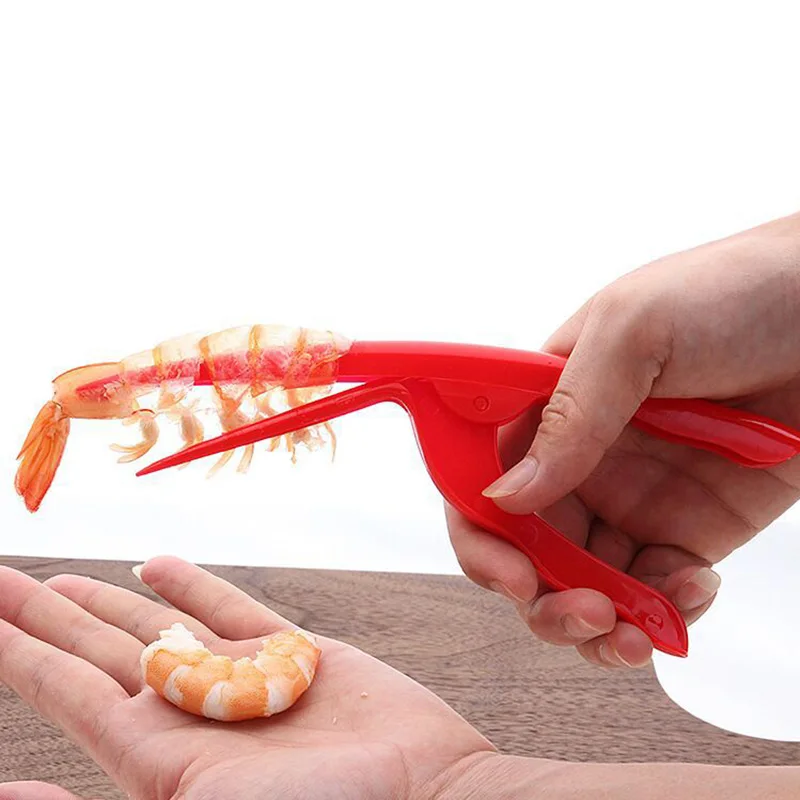 

Red plastic courier peeling shrimp pimp shrimp shelling tool shrimp separation tip long mouth comfortable handle