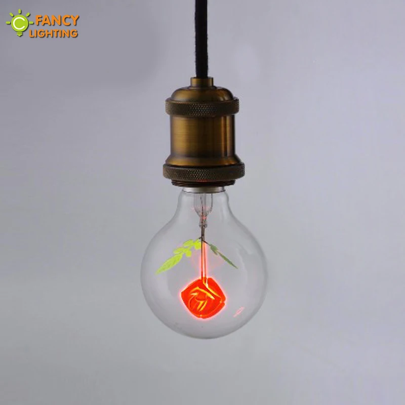 

Vintage lamp G80-Rose retro light E27 220V decorative light bulb for home/bedroom/living room industrial decor incandescent lamp