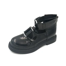 Новые осенние туфли из лакированной кожи на платформе модные удобные туфли на плоской подошве с высоким берцем