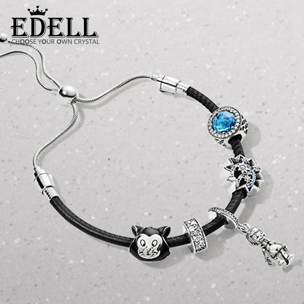 

EDELL 100% 925 Sterling Silver Symbolizes The Wisdom of Courage To Chase Dreams of The Bracelet Set Original Jewelry Gift