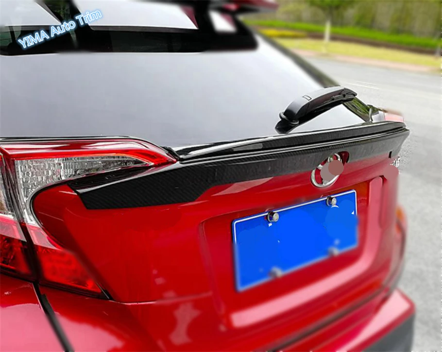 

Lapetus Car Styling Rear Trunk Spoiler Protection Plate Cover Trim Carbon Fiber Style For Toyota C-HR CHR 2016 2017 2018 2019