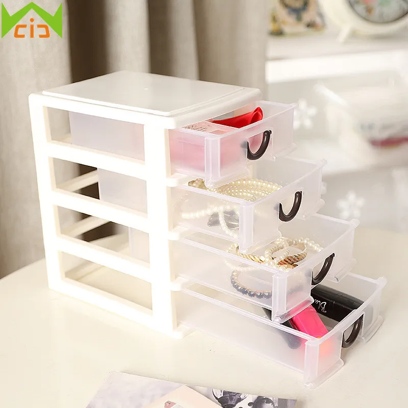 

WCIC 2/3/4 Layers Desktop Drawer Storage Box Bin Sundries Case Small Objects Holder Cosmetics Box Mini Desktop Makeup Organizer