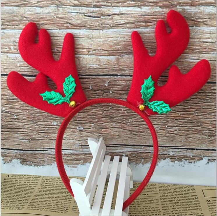 Children's Christmas Red Antler Hband And Cartoon Hair Accessories For Festival Show |