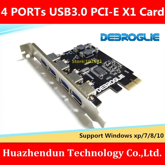 

DEBROGLIE SuperSpeed 4Port USB 3.0 Extension Card for PCI Express Support PC Desktop No External Power Supply High Quality