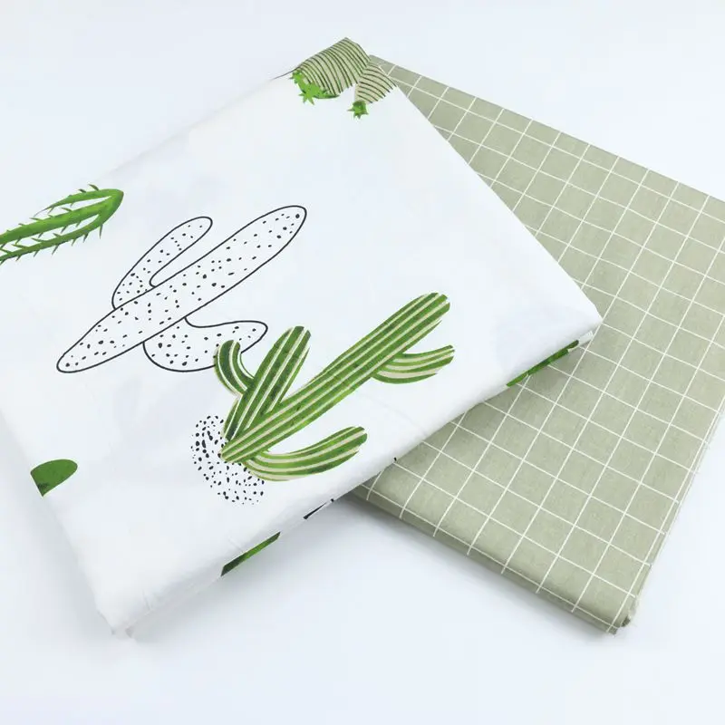 Зеленый Кактус 40s хлопок Twill простыня Ткань Цветочный из хлопчатобумажной ткани