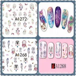 5 листов богемные перья японские наклейки для ногтей дизайн ногтей наклейки для макияжа DIY вода тату Маникюр A1261-272